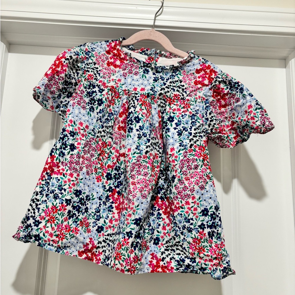 Janie and Jack Multicolor flower top. Size 8.